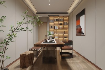 现代茶室3D模型下载